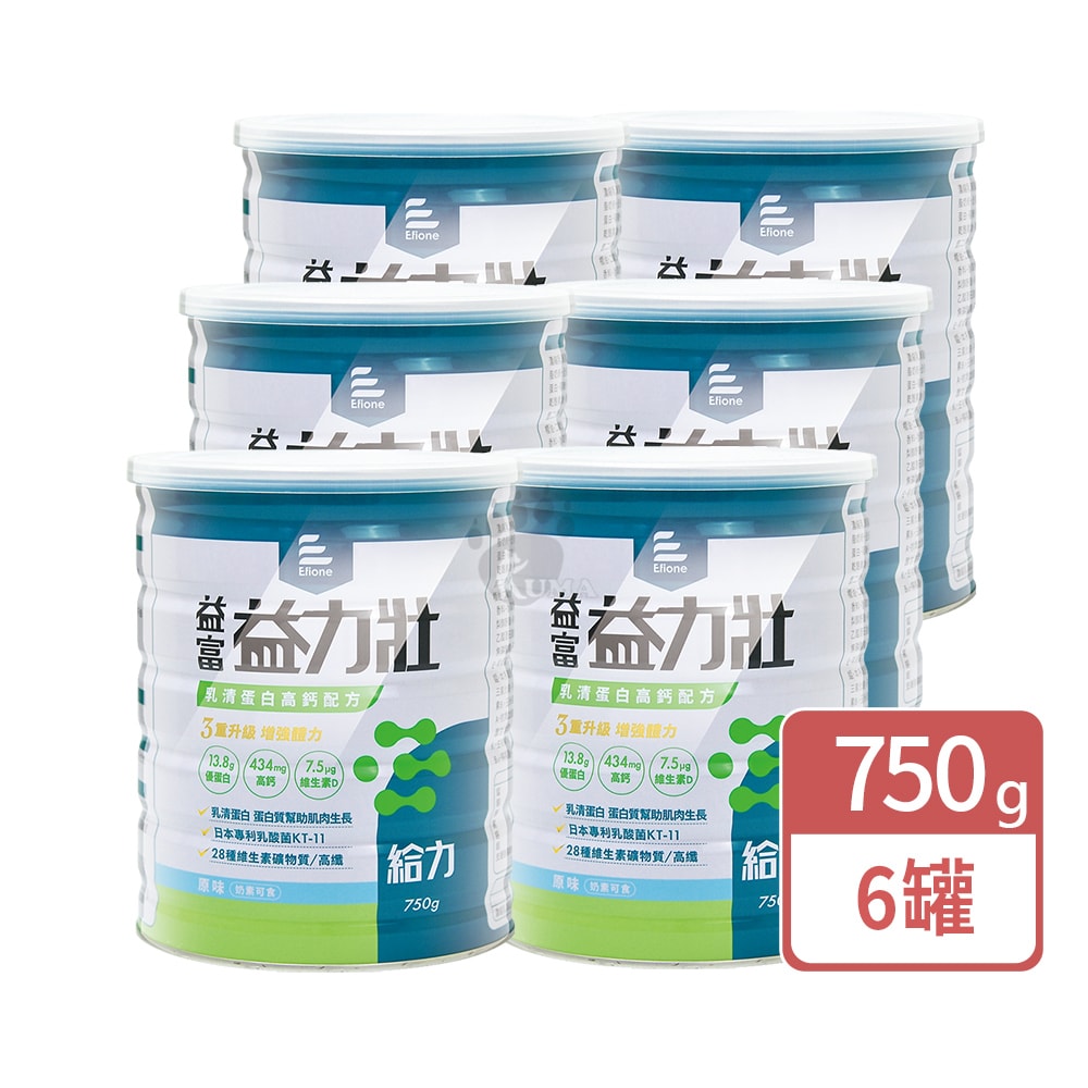 【益富】益力壯給力乳清蛋白高鈣配方 750g/6瓶