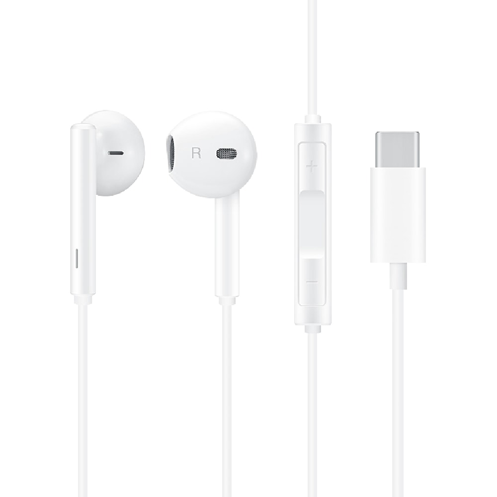 【honor 榮耀】原廠AM33經典 半入耳式線控耳機 Type C - 白 (新款盒裝)