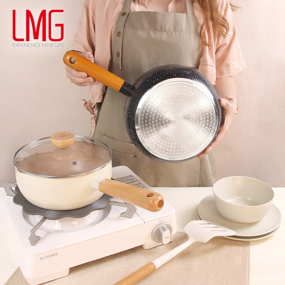 【LMG】雪藏系列錘紋不沾雪平鍋20cm(含蓋)