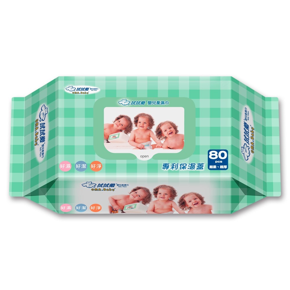 【拭拭樂】加厚嬰兒超純水柔濕紙巾(綠) 80抽*24包/箱購