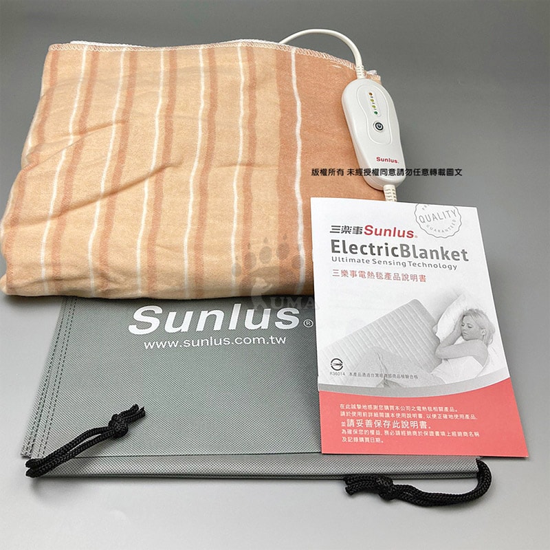 【Sunlus 三樂事】輕薄單人電熱毯 SP2701OR 80x140cm (智慧控溫)