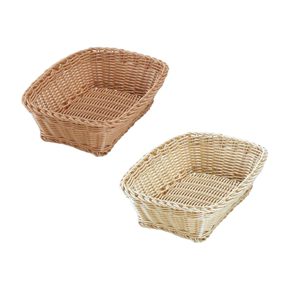 【CB JAPAN】日本仿藤編織籃(長方形)可水洗收納籃/零食籃/麵包籃-M