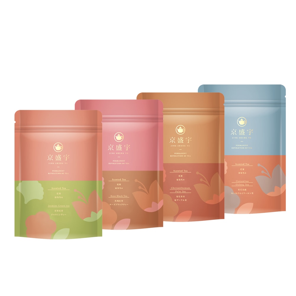 【Jing Sheng Yu 京盛宇】花茶系列-10入茶包x1袋(茉莉花茶/桂香烏龍/玫瑰紅茶/菊花普洱)