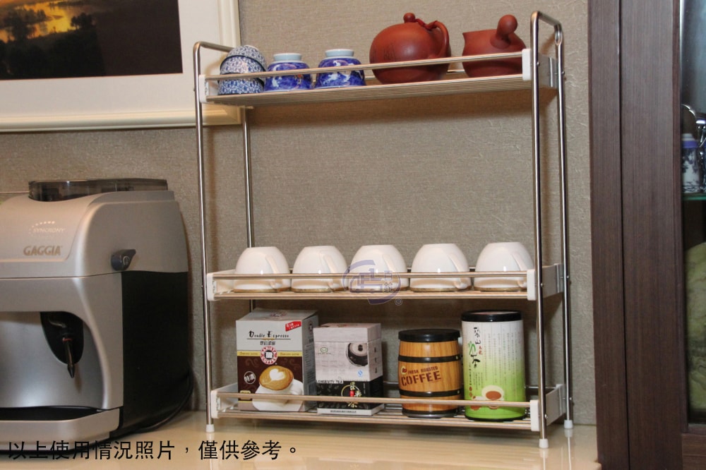 【百鈴】卡豪收不鏽鋼三層置物架2入(收納架/層架/瓶罐架/調味罐架/廚房收納)