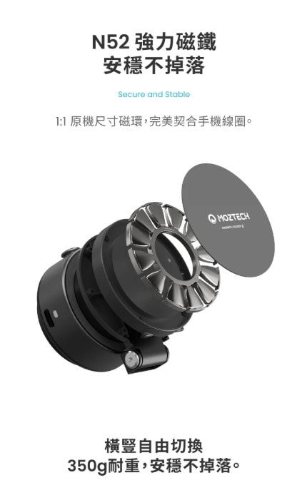 【MOZTECH 墨子科技】獨家專利360度真空吸盤手機支架 | 趣買購物
