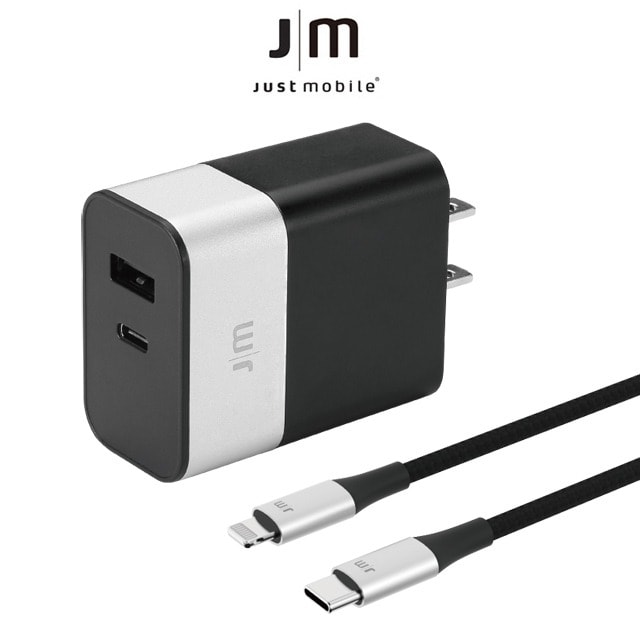 【Just Mobile】AluPlug Pro德國鋁質雙埠急速充電器(快充組)