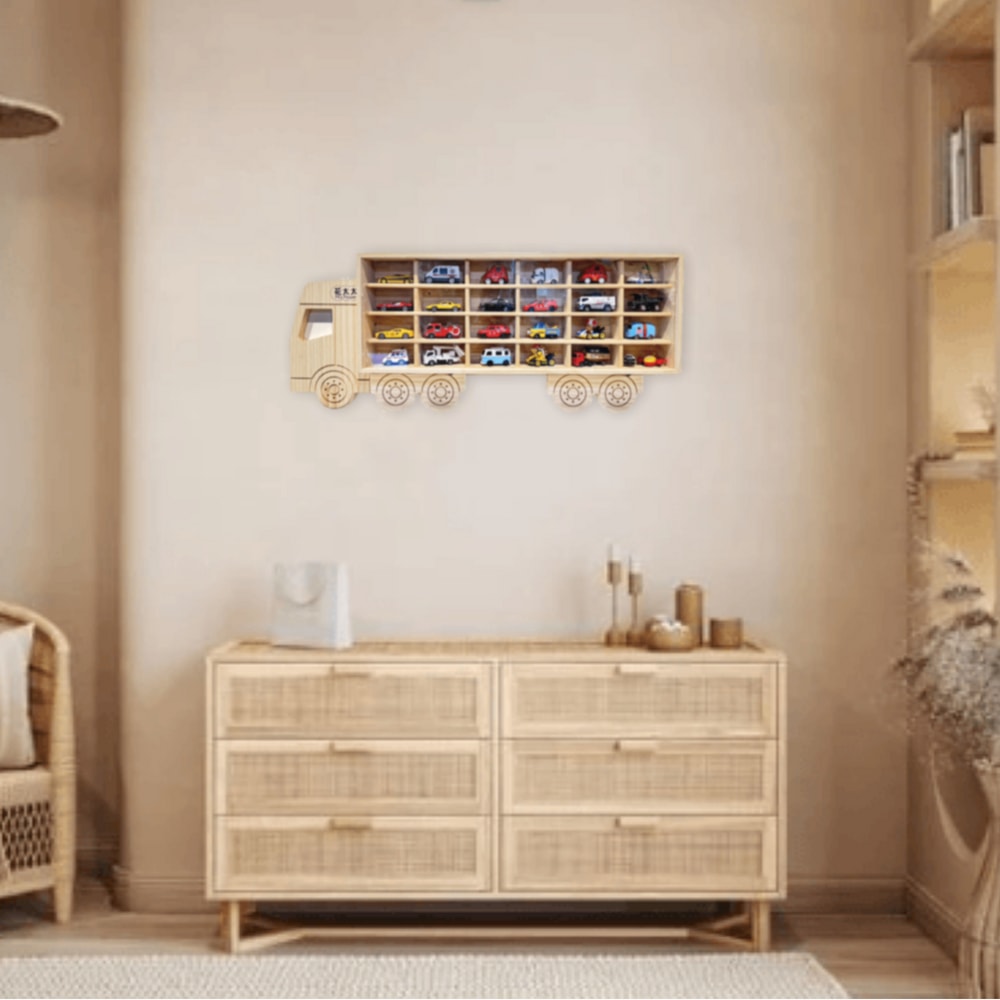 【花太太】兒童玩具車收納架 汽車模型收納架 24格(送3M無痕膠)