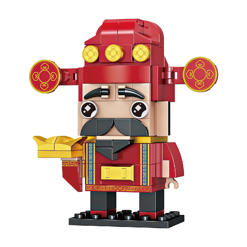 【花太太】甲辰龍開運積木組(關聖帝君/哪吒三太子/財神爺/甲辰龍)-贈福山宮開運錢母