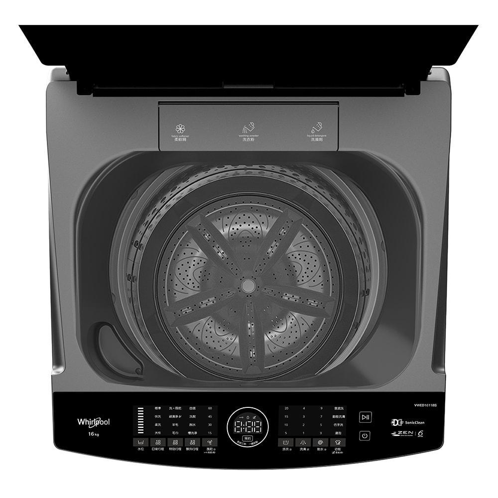 【Whirlpool 惠而浦】SonicClean 16公斤 DD直驅變頻直立洗衣機 VWED1611BS