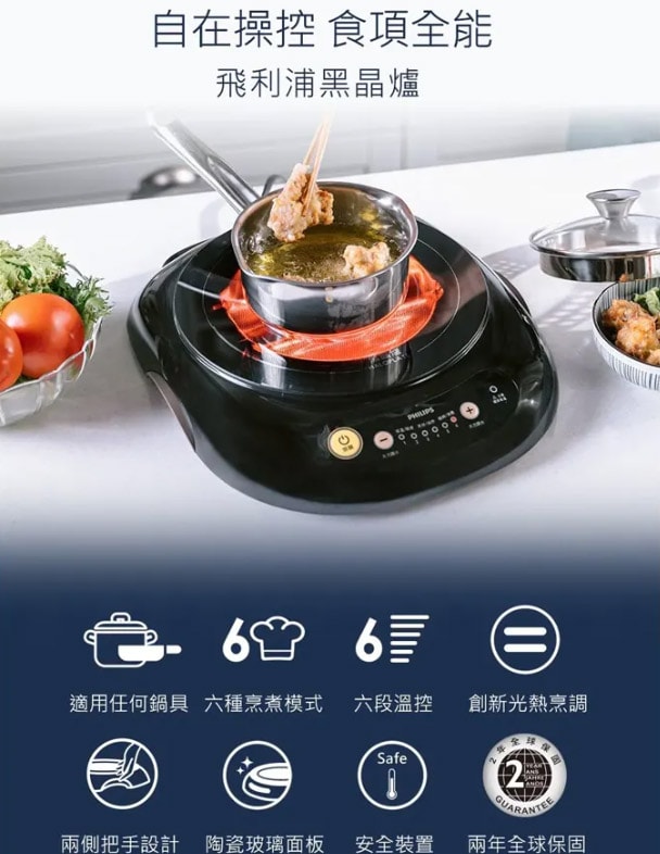 【Philips 飛利浦】黑晶爐HD4988