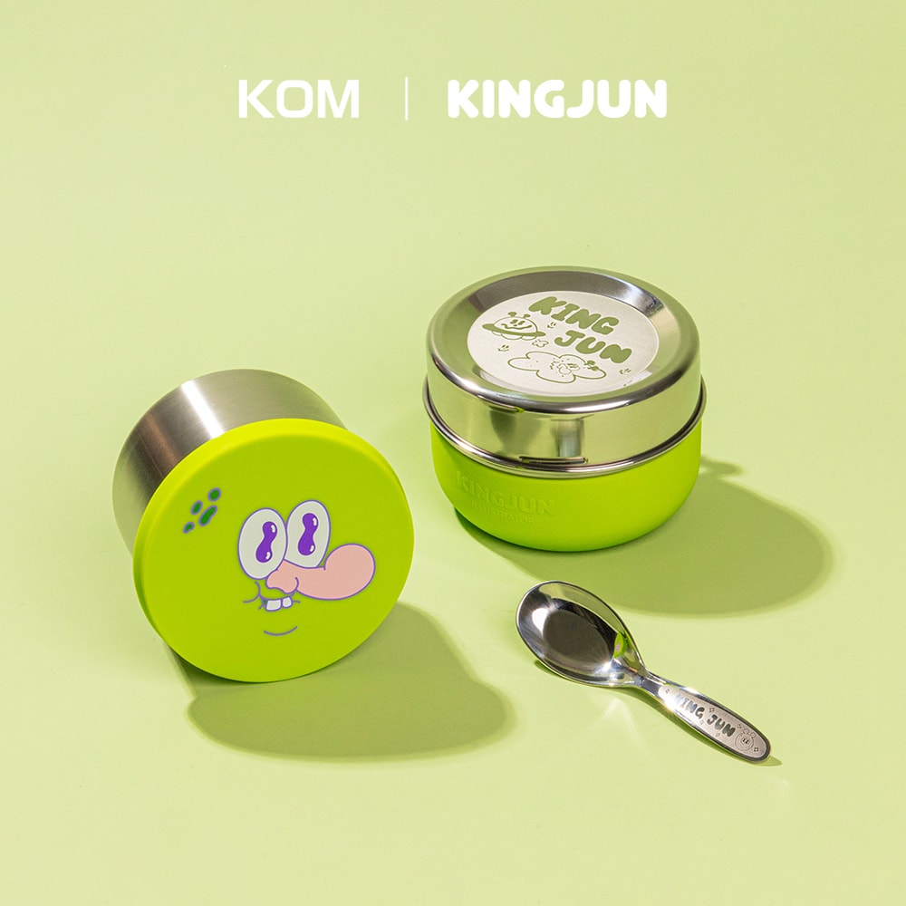 【KOM】xKINGJUN可微波不鏽鋼便當盒-蠢兔/BT