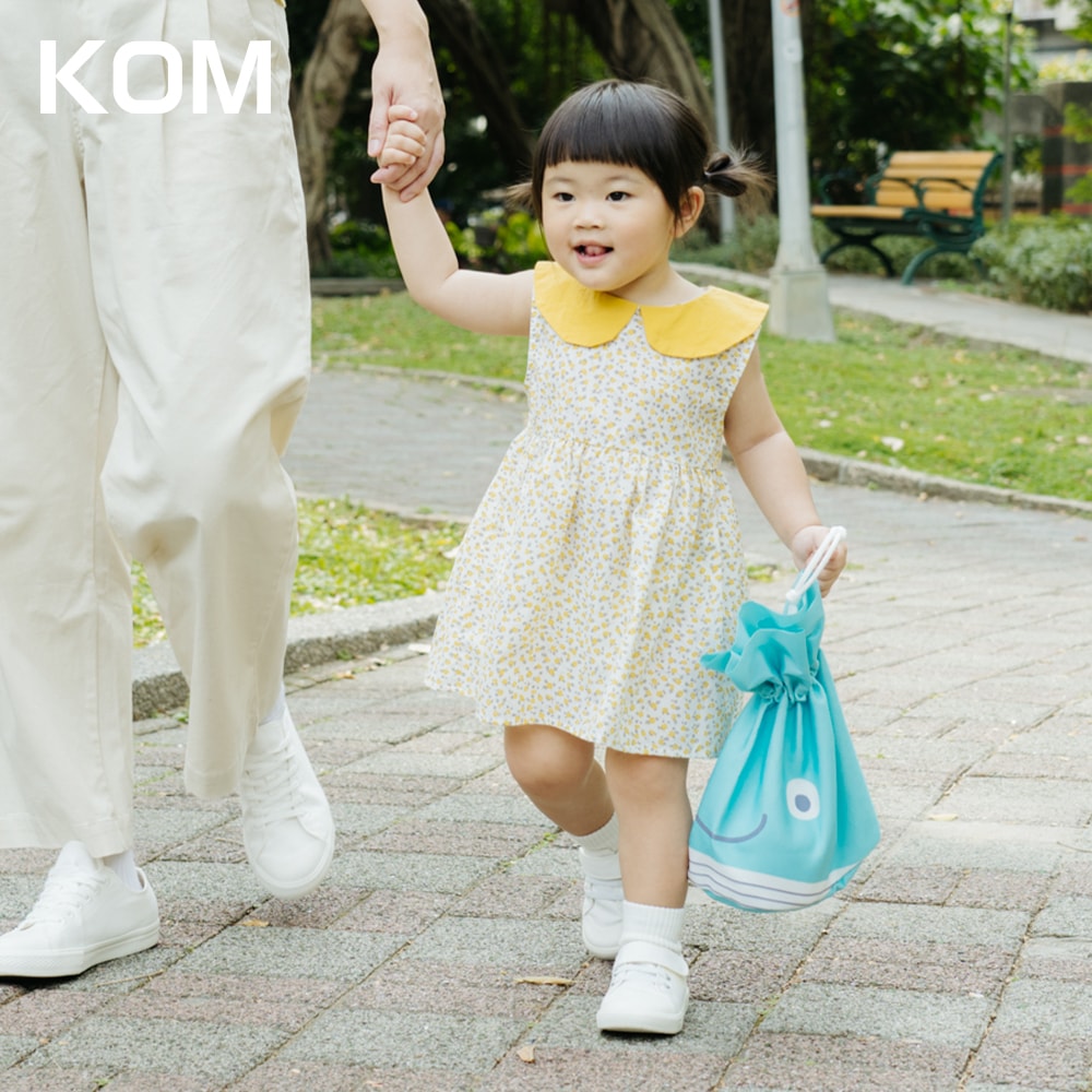 【KOM】海洋系列-小鯨魚兒童手提束口袋/便當袋/餐袋