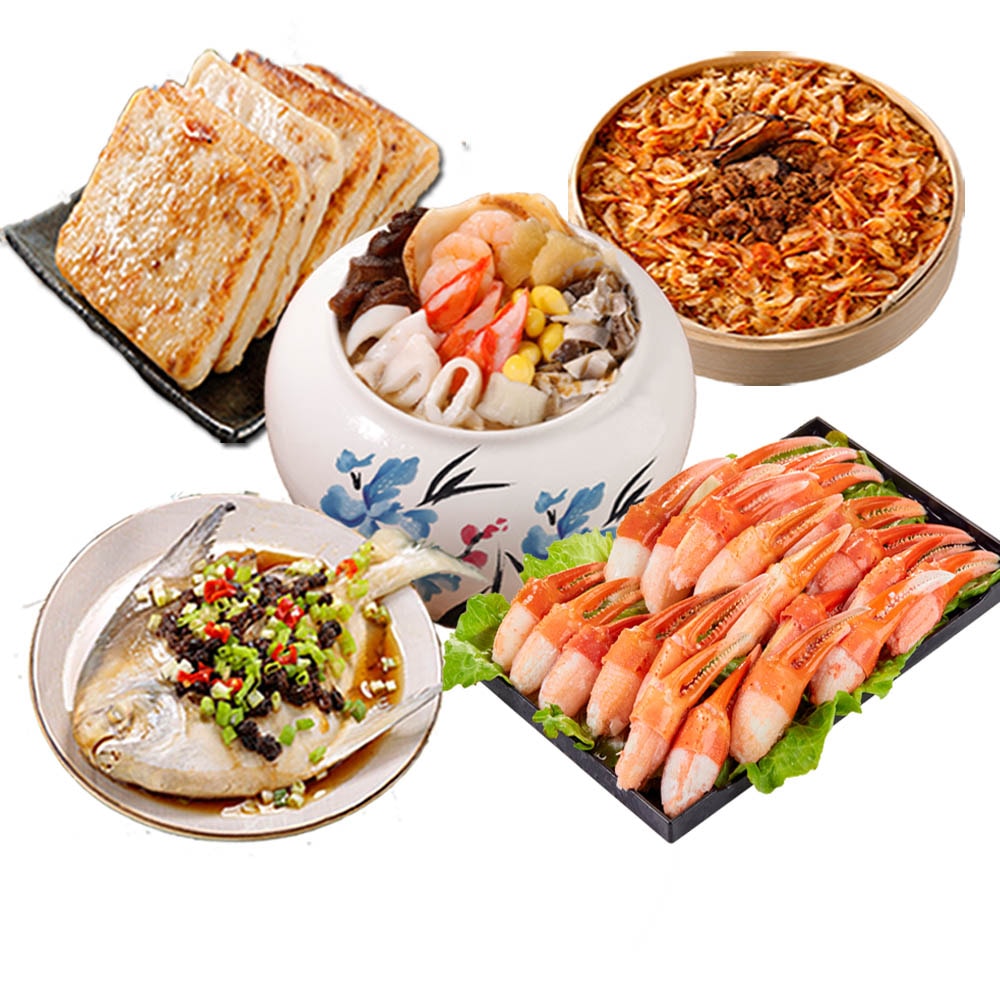 【華得水產】(鮮拾獨家)超人氣海陸珍饈年菜5件組+加送烏魚子(年菜/年貨)
