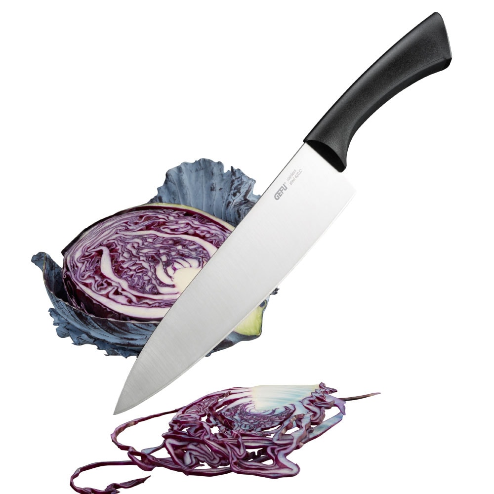 【GEFU】德國廚房不鏽鋼主廚刀21cm/蔬果刀8.5cm(贈雙面砧板)3入組