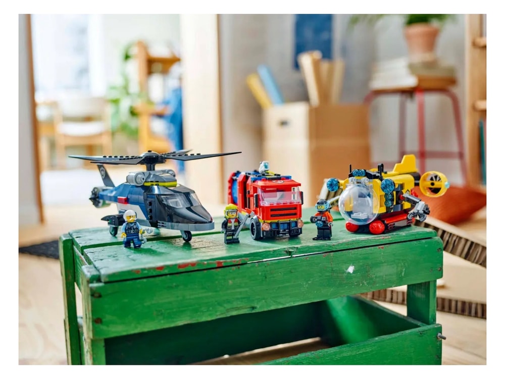 【LEGO 樂高】磚星球〡 60462 城市系列 直升機、消防車和潛水艇套裝 Helicopter, Fire Truck & Submarine Remix