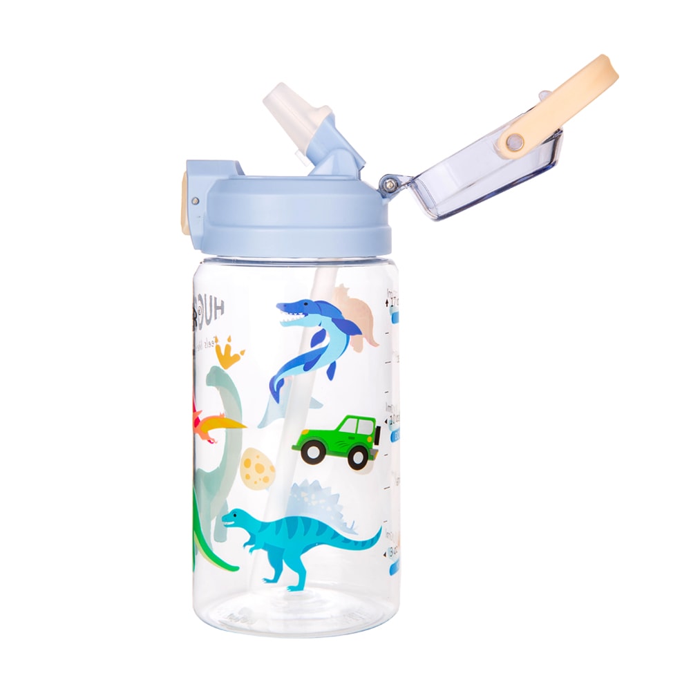 【HUGGER】彈蓋吸管水壺 550ml 快樂恐龍