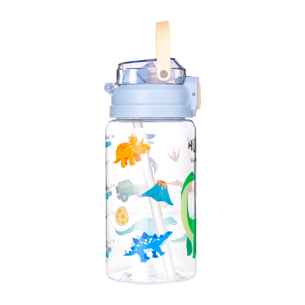 【HUGGER】彈蓋吸管水壺 550ml 快樂恐龍