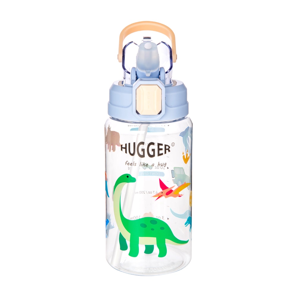 【HUGGER】彈蓋吸管水壺 550ml 快樂恐龍
