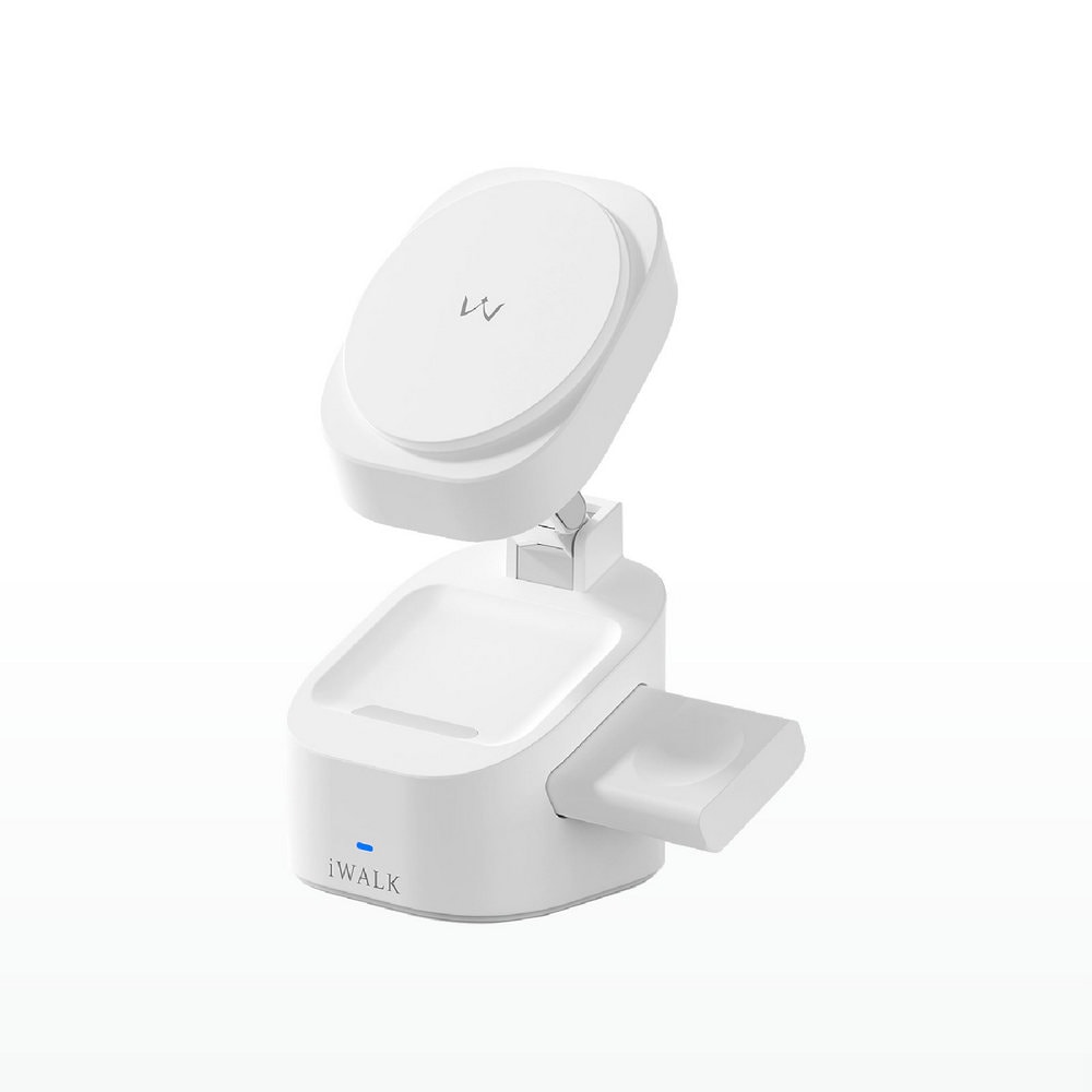 【iWALK】魔方 三合一充電摺疊支架 無線充電 (手機+耳機+手錶三用)