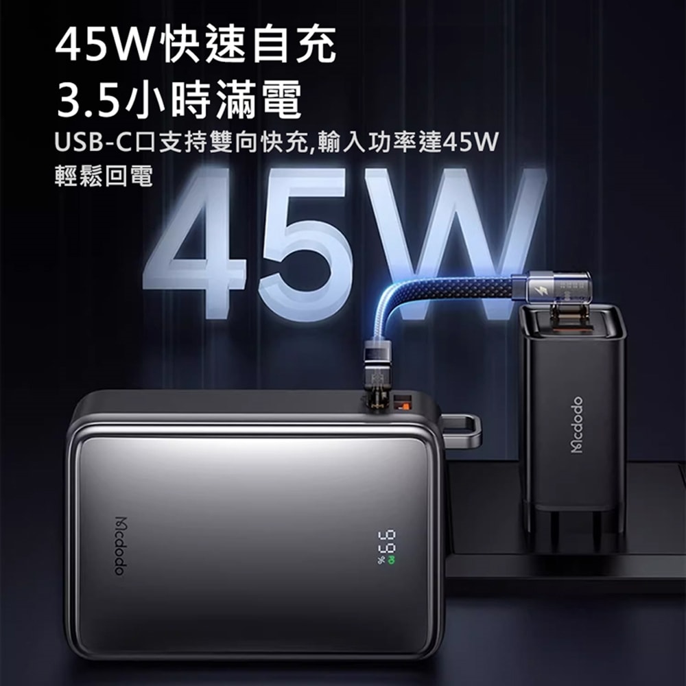 【Mcdodo 麥多多】20000mAh 急速 67W 3孔(2C1A)行動電源