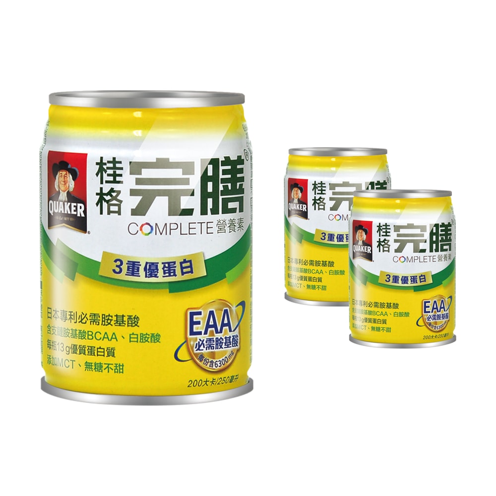 【QUAKER 桂格】完膳營養素3重優蛋白 250mlx24瓶/1箱+3瓶 (共27瓶)
