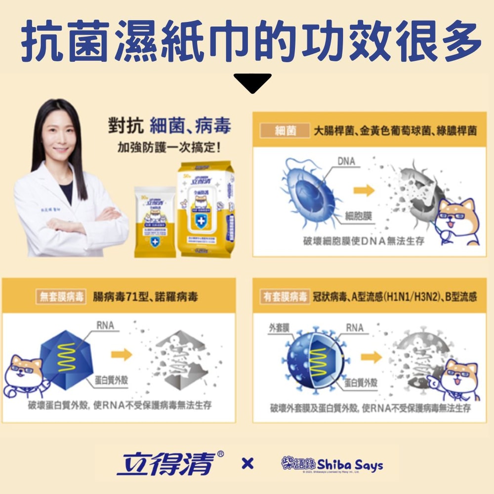 【Let-Green 立得清】抗菌抗病毒濕巾 10抽*2包*12組