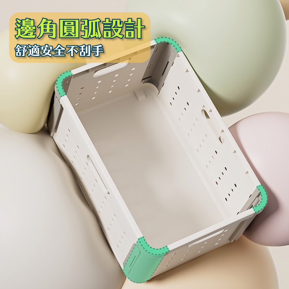 【FL生活+】多功能可疊加附輪摺疊收納籃(FL-331)收納箱 面寬52公分 附滾輪 38.5公升 收納盒 洗衣籃附隔板