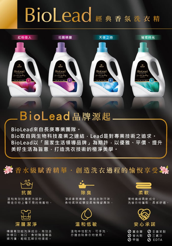 【台塑生醫】BioLead經典香氛洗衣精補充包1.8kg-任選3包