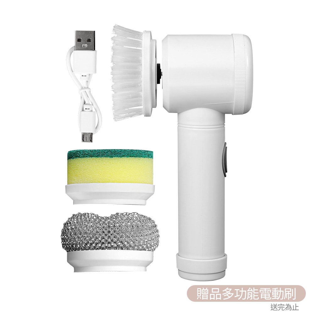 【ohmagic歐美淨】大容量補充組｜植萃酵素清潔劑(廚房1000ml*1+水垢1000ml*1)贈電動清潔刷*1