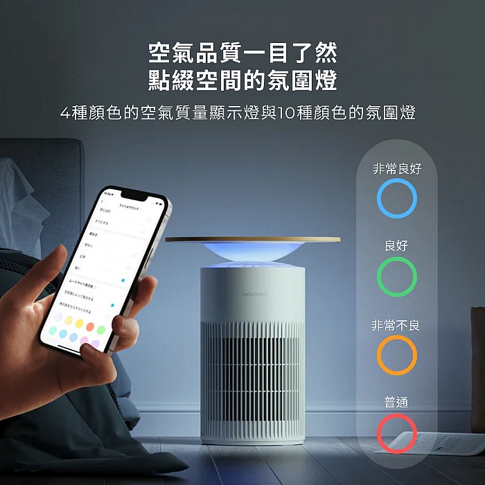 【SwitchBot】空氣清淨機 Table (智慧聯網清淨機/無線充電桌面/小夜燈)