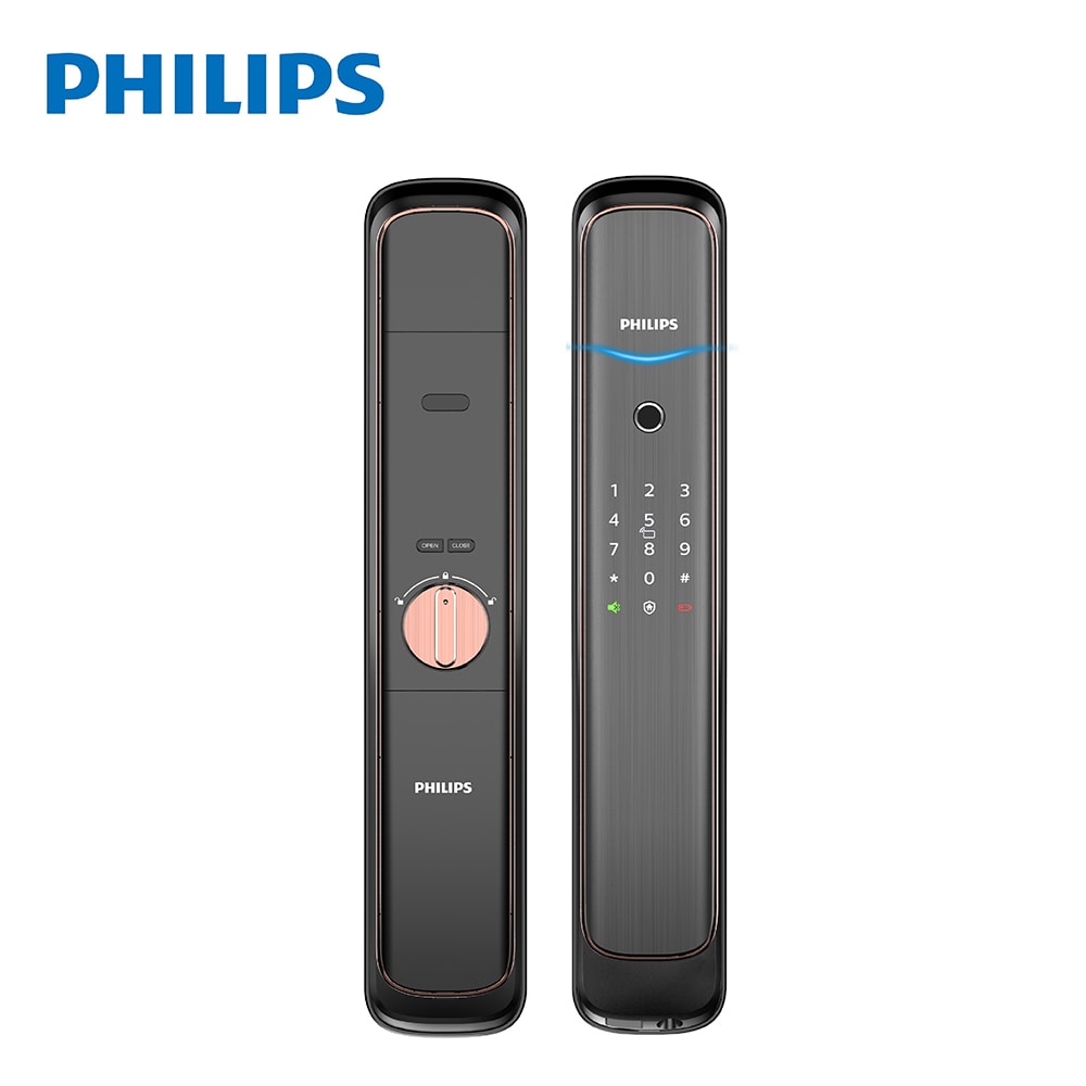 【Philips 飛利浦】EasyKey702E推拉式智能門鎖(電子鎖)-紅古銅 DDL-702E(含基本安裝)