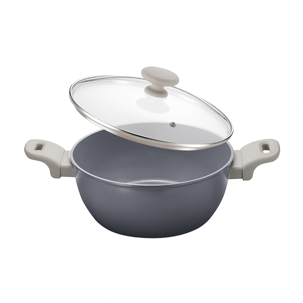 【KINYO】陶瓷不沾湯鍋(含蓋) 24cm PO-1147