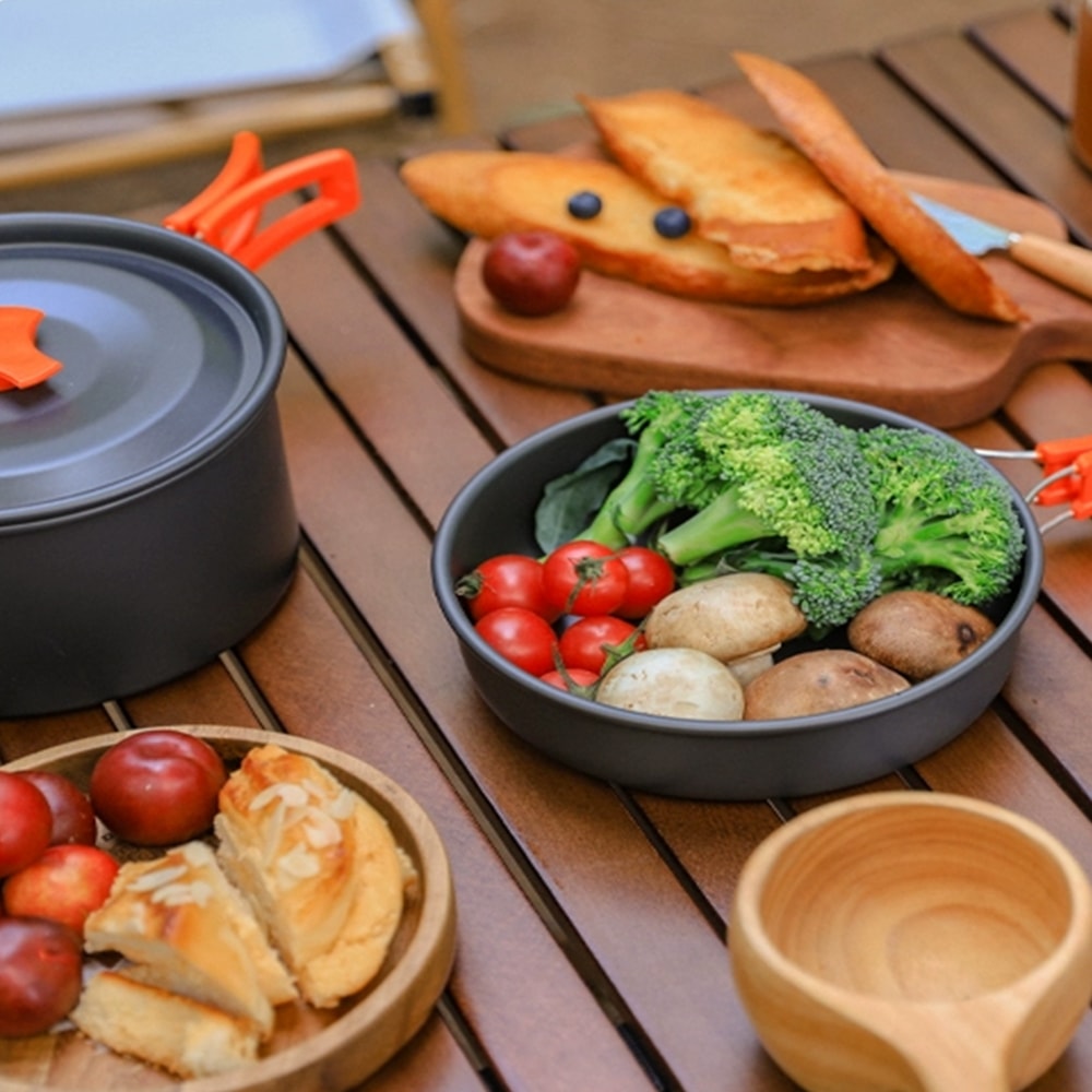 【FUJI-GRACE 日本富士雅麗】野炊戶外便攜碳鋼鍋具五件組 露營器具