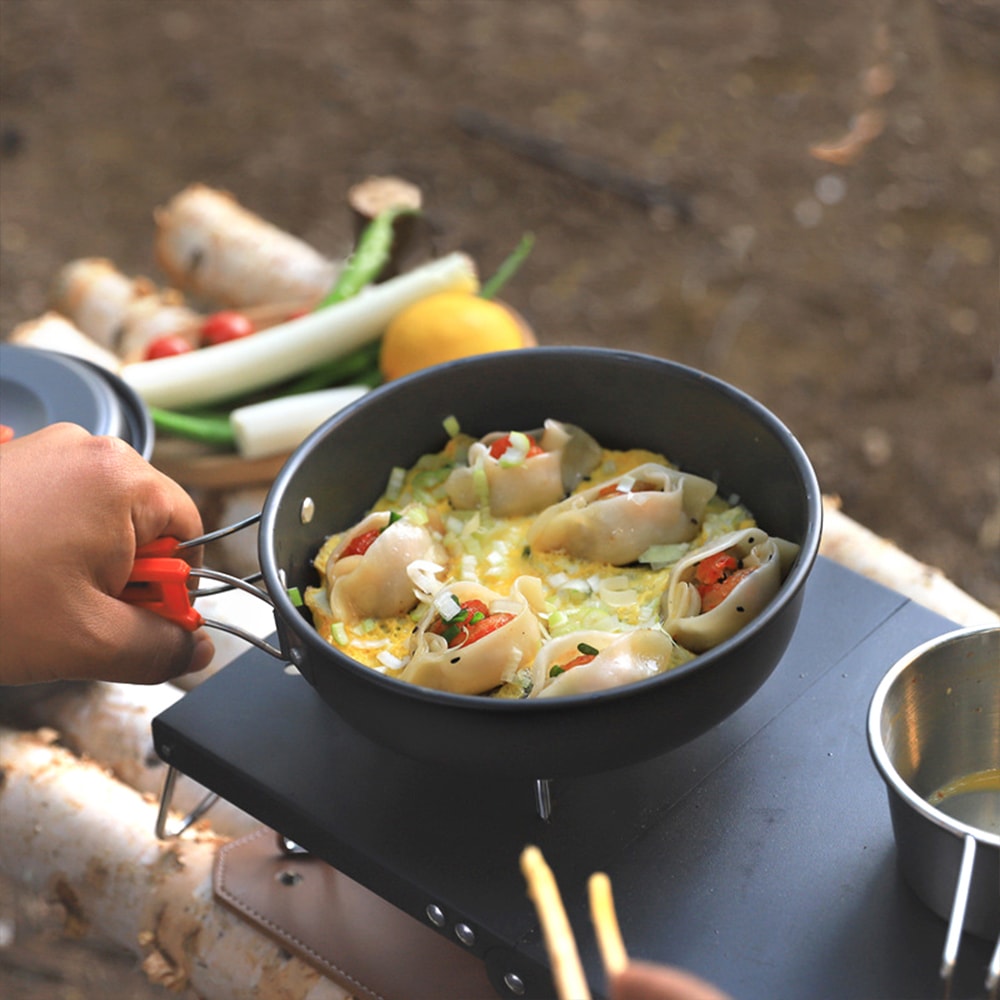 【FUJI-GRACE 日本富士雅麗】野炊戶外便攜碳鋼鍋具五件組 露營器具