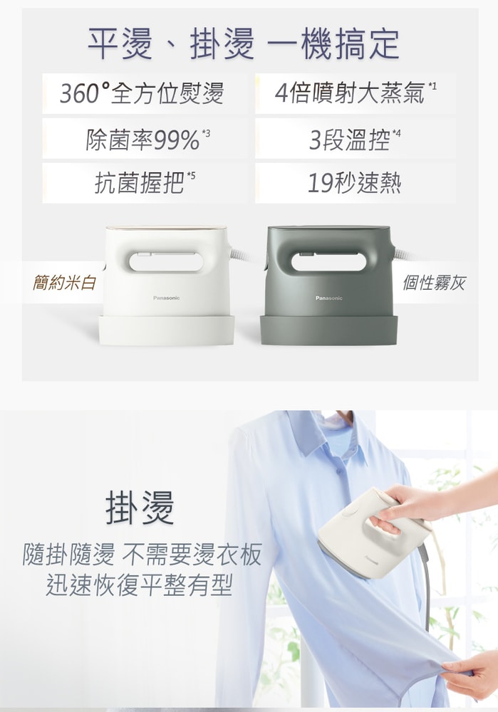【Panasonic 國際牌】手持掛燙兩用電熨斗NI-FS780-C/H