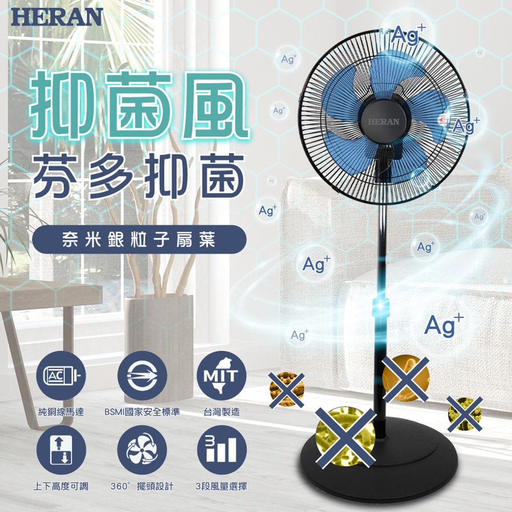 【HERAN 禾聯】奈米銀抑菌工業扇 (HAF-14SH51B)