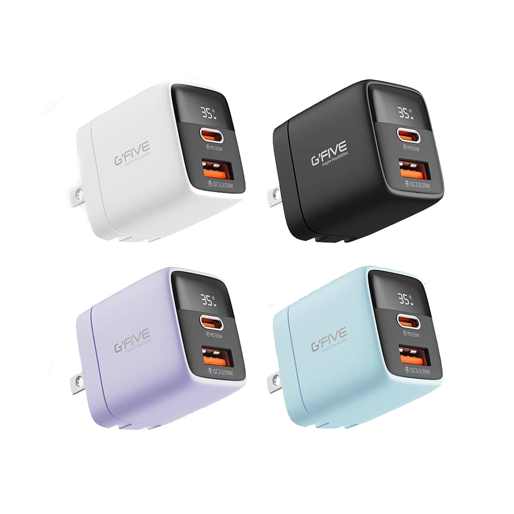 【G-FIVE】35W PD+PPS 雙快充 GaN6ProGaN氮化鎵充電器(GP-U135)