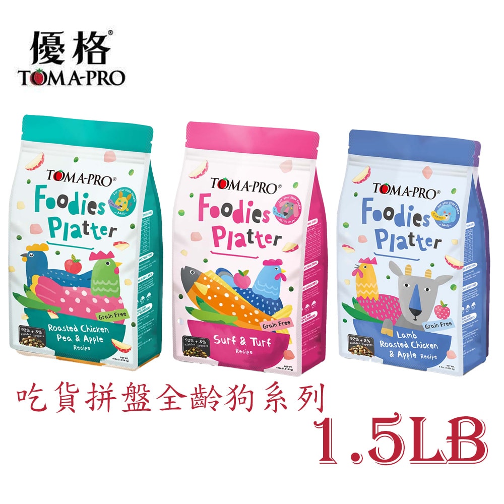 【TOMA-PRO 優格】吃貨拼盤系列成犬,全齡犬1.5LB(680公克)(狗飼料)