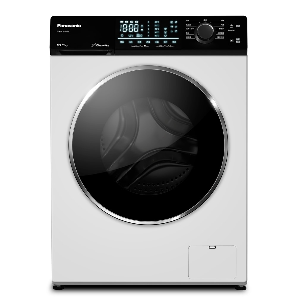 【Panasonic 國際牌】10.5公斤溫水洗脫烘滾筒洗衣機 (釉光白) NA-V105NDH-W
