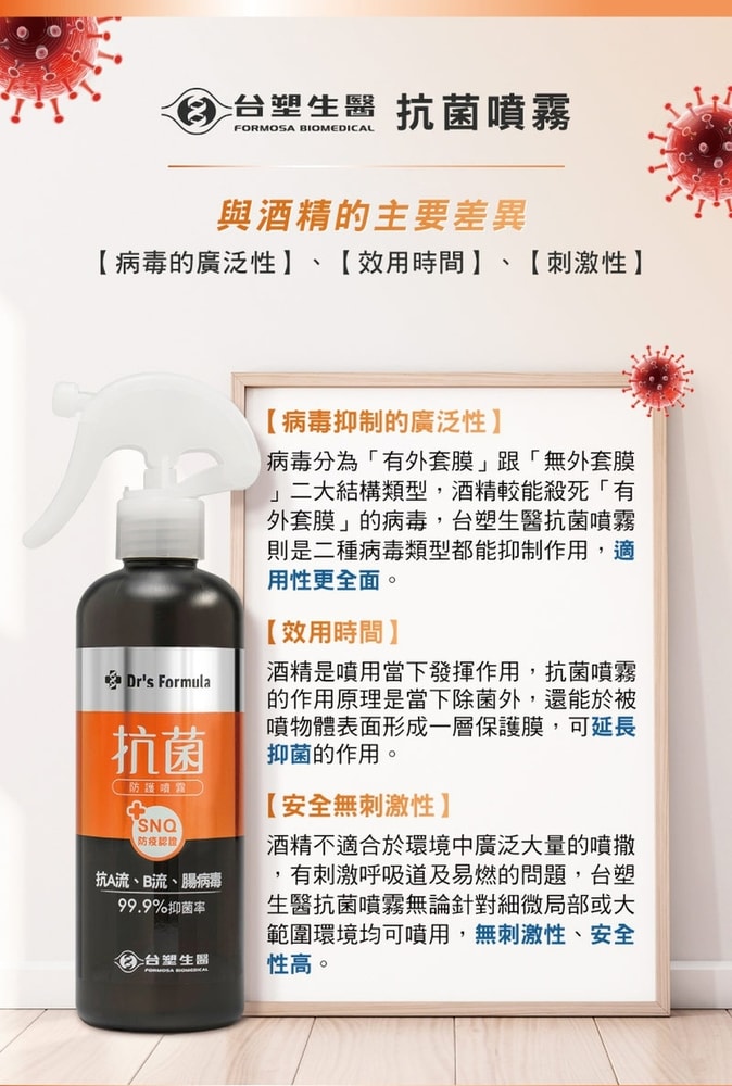 【Dr’s Formula 台塑生醫】抗菌防護噴霧大瓶裝補充瓶(1kg)*3入