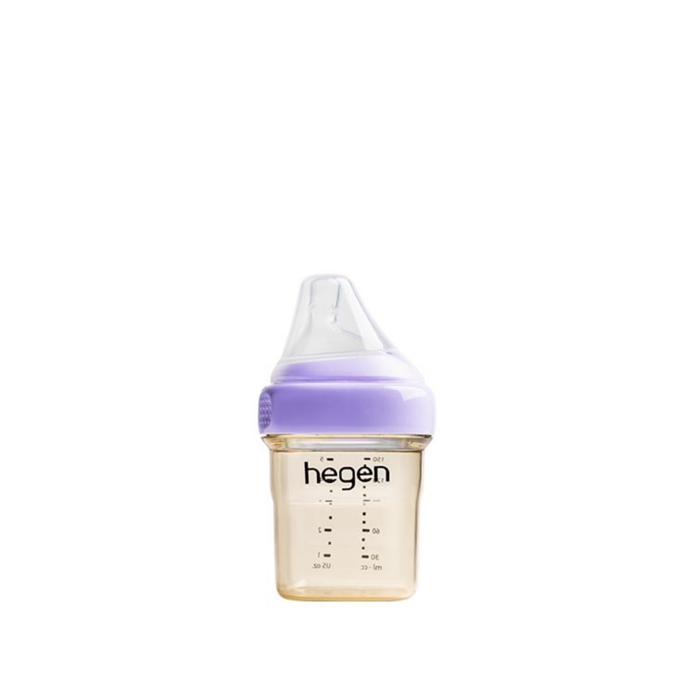 【hegen】金色奇蹟PPSU多功能方圓型寬口奶瓶 150ml ( 沁藍/嫣粉/漾紫 )