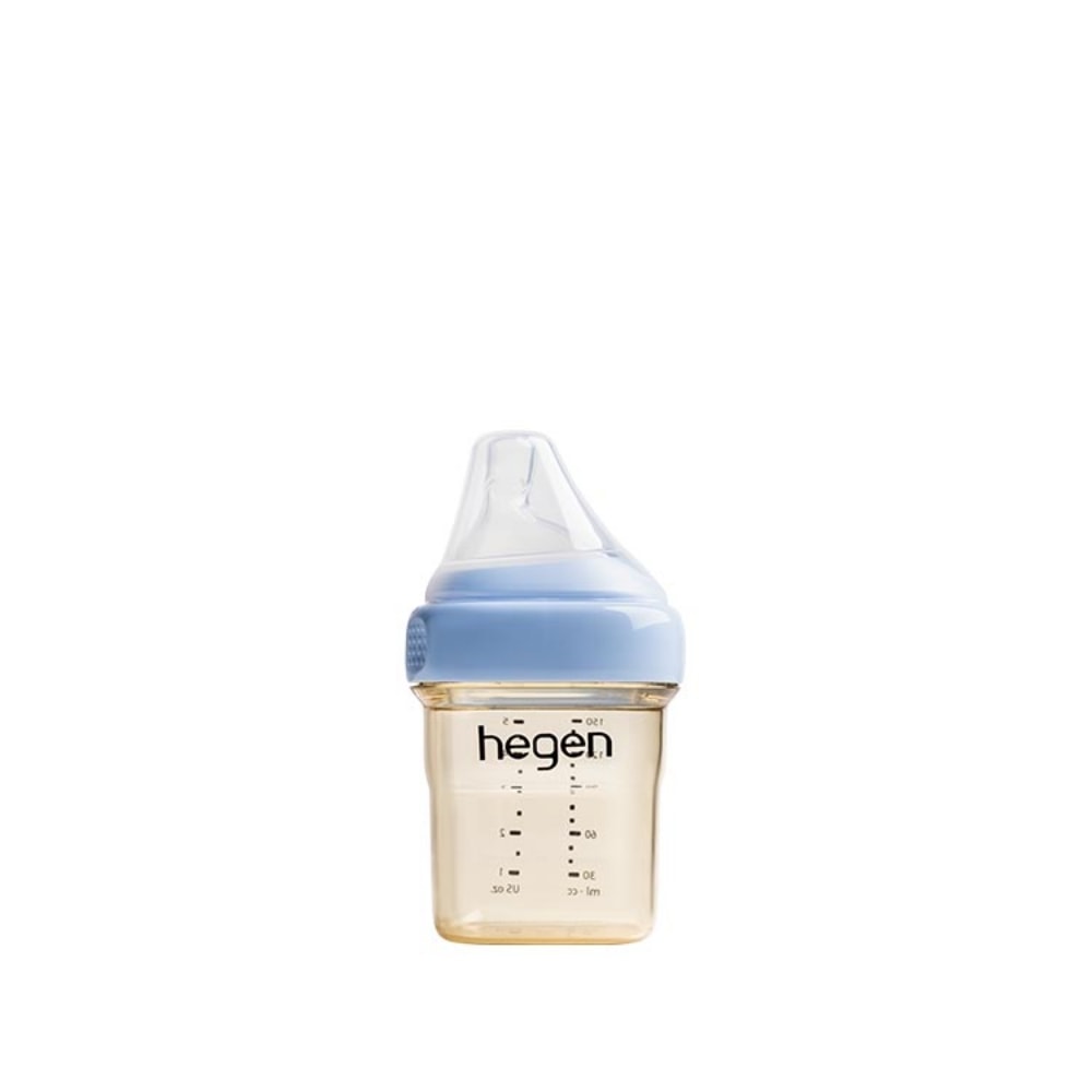 【hegen】金色奇蹟PPSU多功能方圓型寬口奶瓶 150ml ( 沁藍/嫣粉/漾紫 )