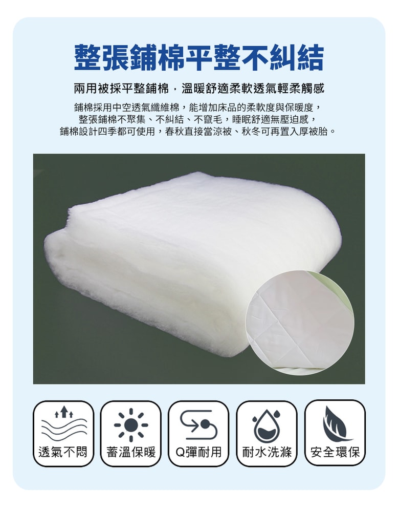 【京都手祚】珠光舒柔棉鋪棉兩用四季被套(雙人180x210CM/兩用被/四季被/被子)