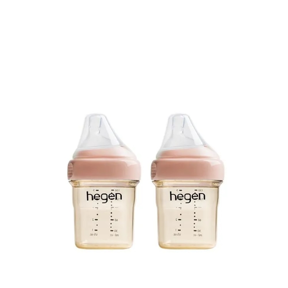 【hegen】金色奇蹟PPSU多功能方圓型寬口奶瓶 150ml 雙瓶組 (沁藍/嫣粉/漾紫)