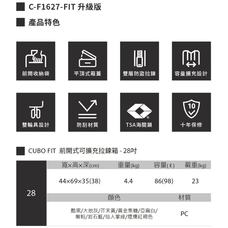 【LOJEL】CUBO 新版28吋上掀式擴充胖胖箱 ｜趣買購物