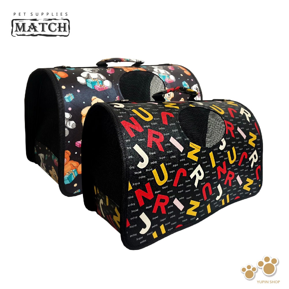 【MATCH】一體成形寵物包  L  字母/小熊 寵物背包 透氣 手提包 肩背包 外出包 外出籠