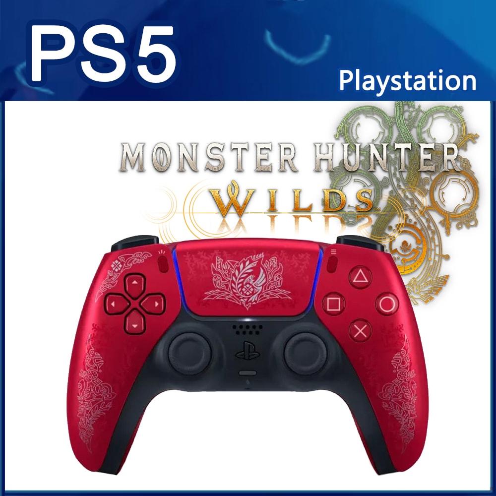 【SONY 索尼】PS5 DualSense 原廠無線手把 控制器 -《魔物獵人 荒野 限定造型》(日本公司貨)