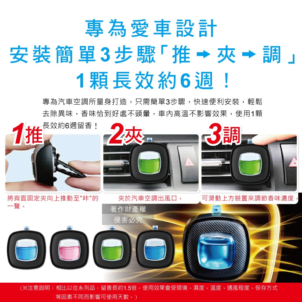 【Febreze 風倍清】汽車空調出風口專用消臭香氛夾式空氣芳香劑2.4mlx2入/盒(車用擴香劑,車內清新去味留香,濃淡可調節,長效約6週)