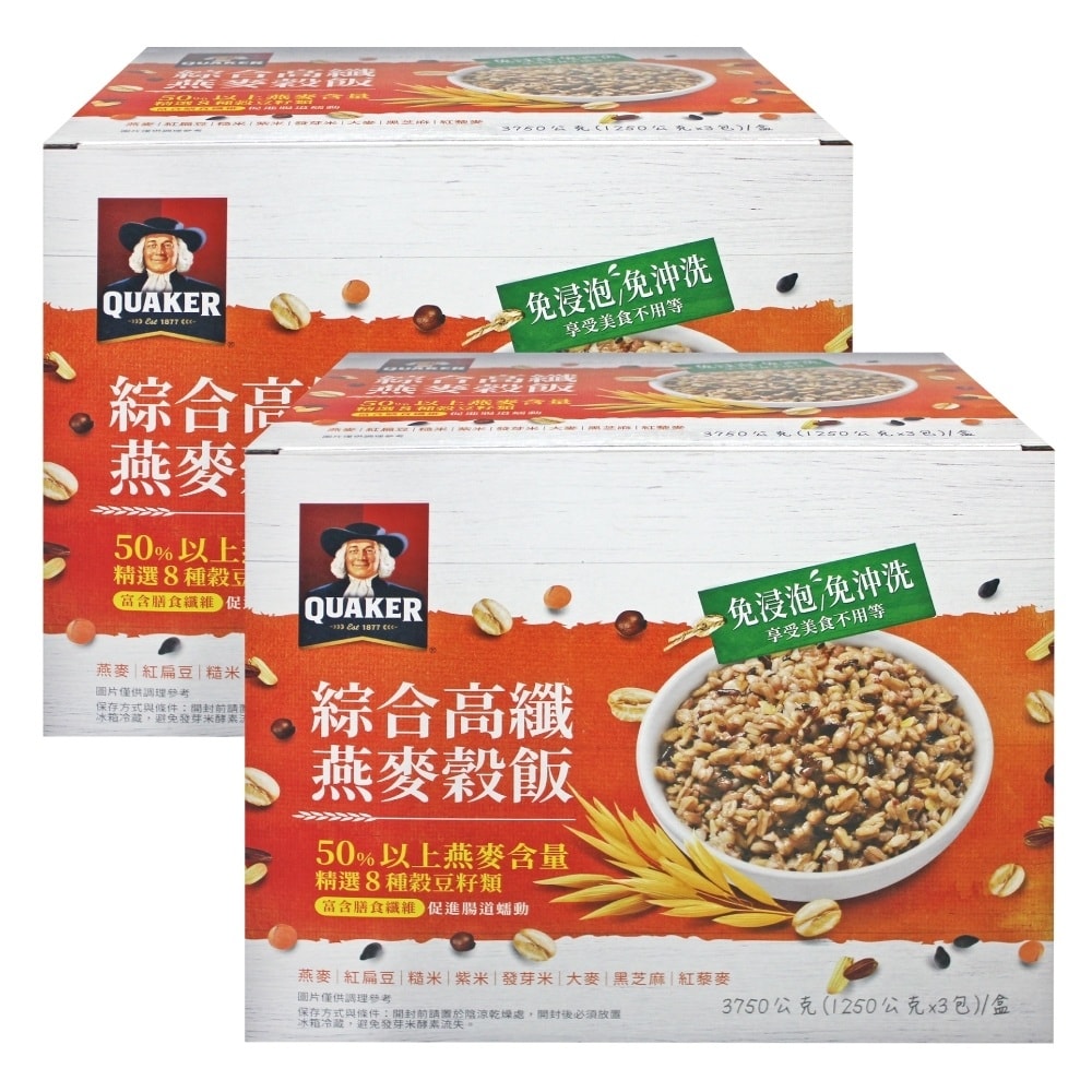 【QUAKER 桂格】綜合高纖燕麥穀飯1.25kg*3包x2箱