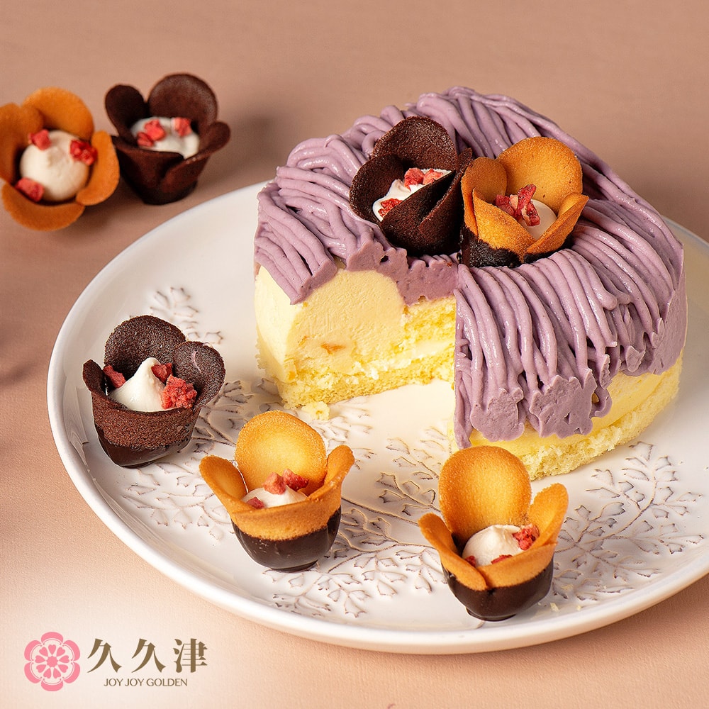 【久久津】芋金香乳酪蛋糕5吋(300g/盒 禮盒 不附刀叉盤)